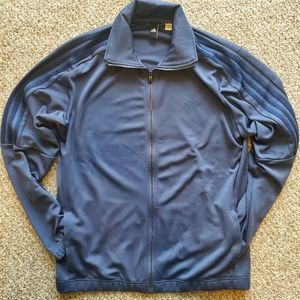 Adidas Track Jacket Full Zipper Blue Gray Hip Hop Streetwear RUN DMC